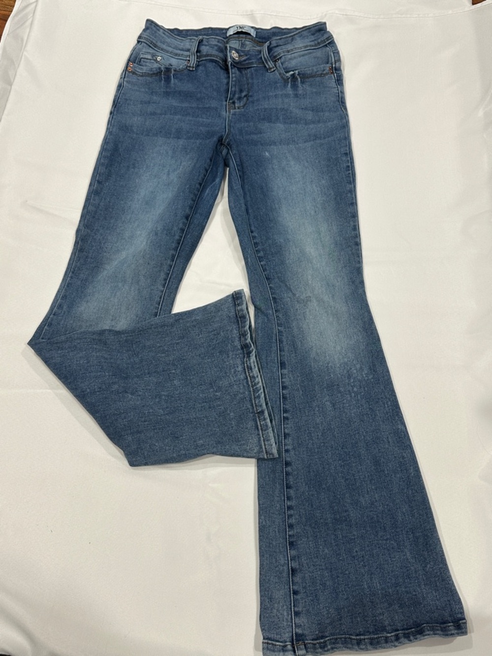 YMI Blue Flare Jeans with Subtle Fade